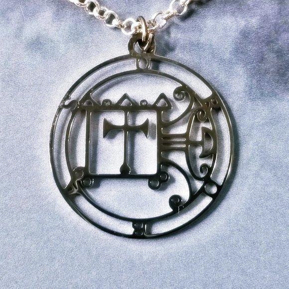 Baroque Vintage Jewelry - Orobas Goetic Goetia Sigil Silver Necklace